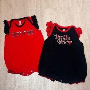 NBA Chicago Bulls baby girls one piece shirt creeper set size 6-9 months